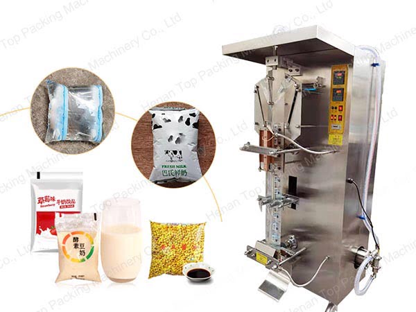 Liquid packing machine is for packing pure milk, soy milk, etc.