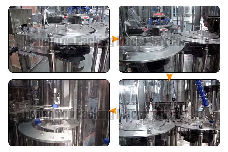 bottle feeding, rinsing, filling, capping process